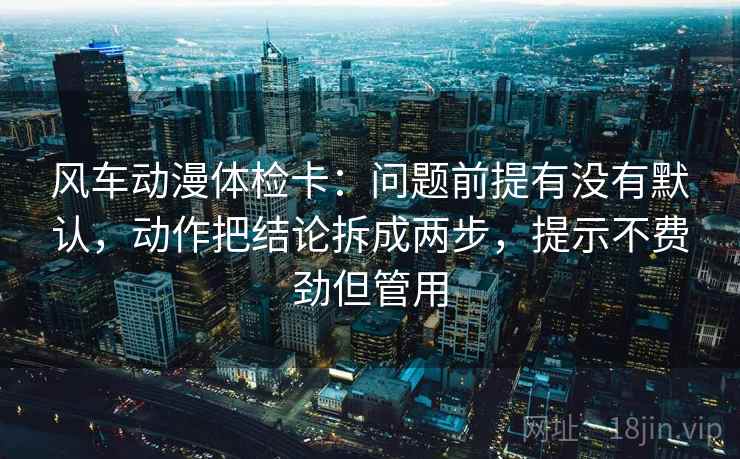 风车动漫体检卡:问题前提有没有默认,动作把结论拆成两步,提示不费劲但管用